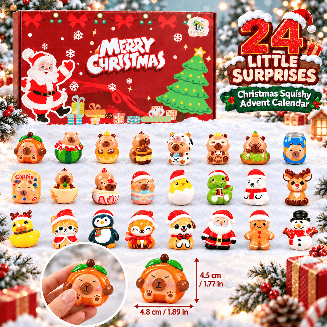 24pcs Christmas Squishy Capybara Advent Calendar