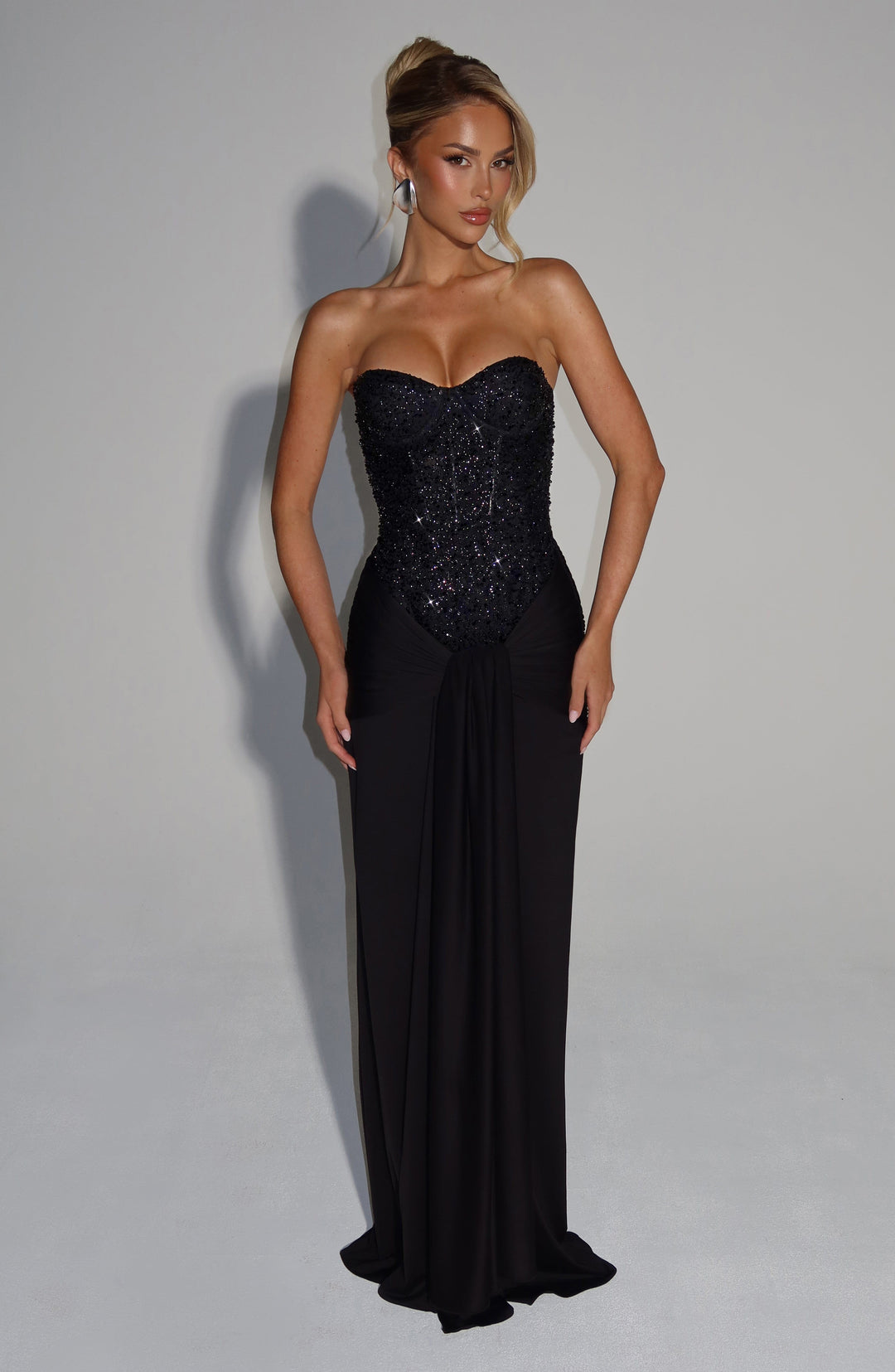 Celeste | Women's Party Sparkle Corset Maxi Dress