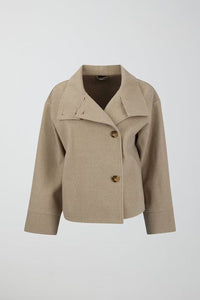 Caroline | Women's High Neck Button Front Pea Coat