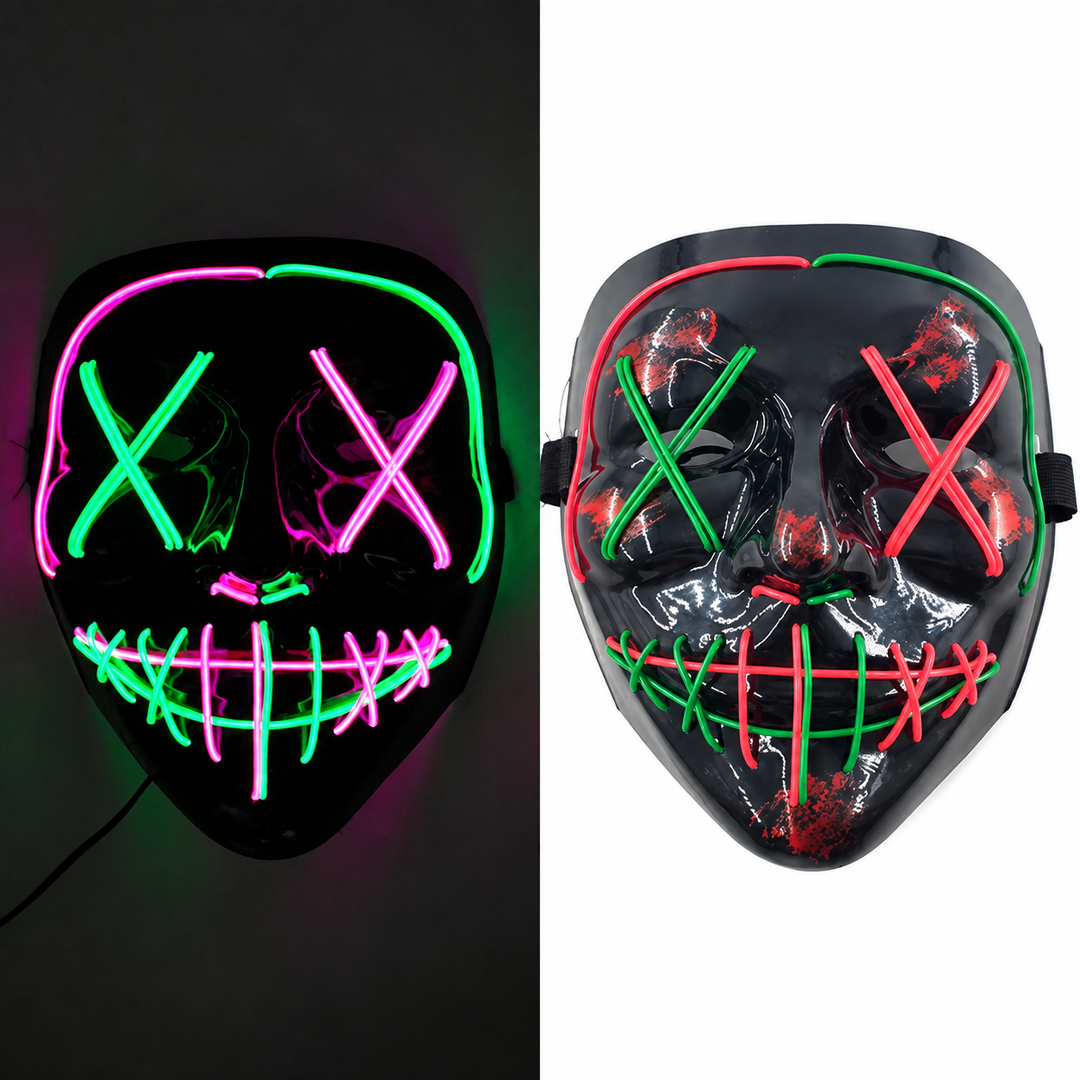 Halloween LED Purge Mask with Neon Glow