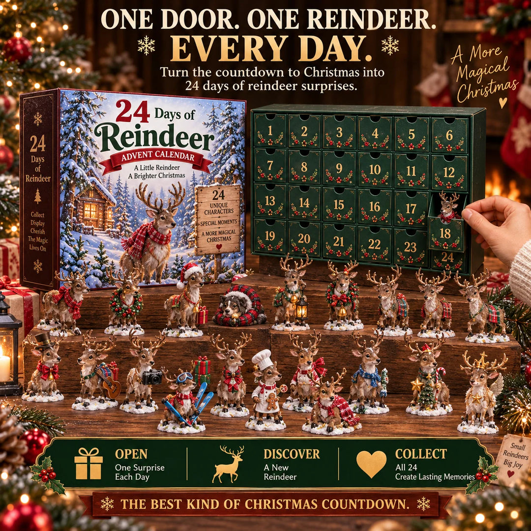 Reindeer Advent Calendar with 24 Collectible Figurines