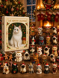 Charming Cat Advent Calendar with 24 Collectible Ornaments