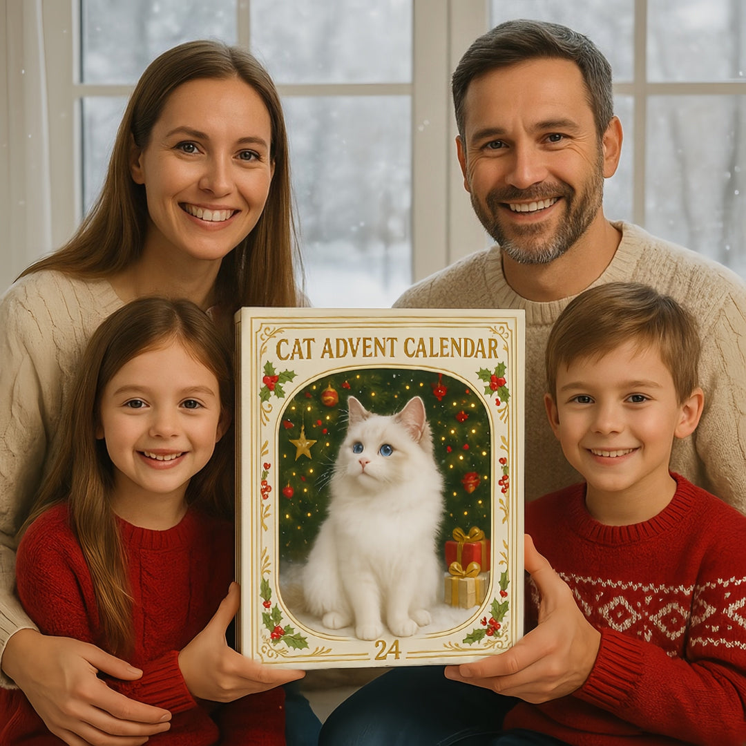 Charming Cat Advent Calendar with 24 Collectible Ornaments