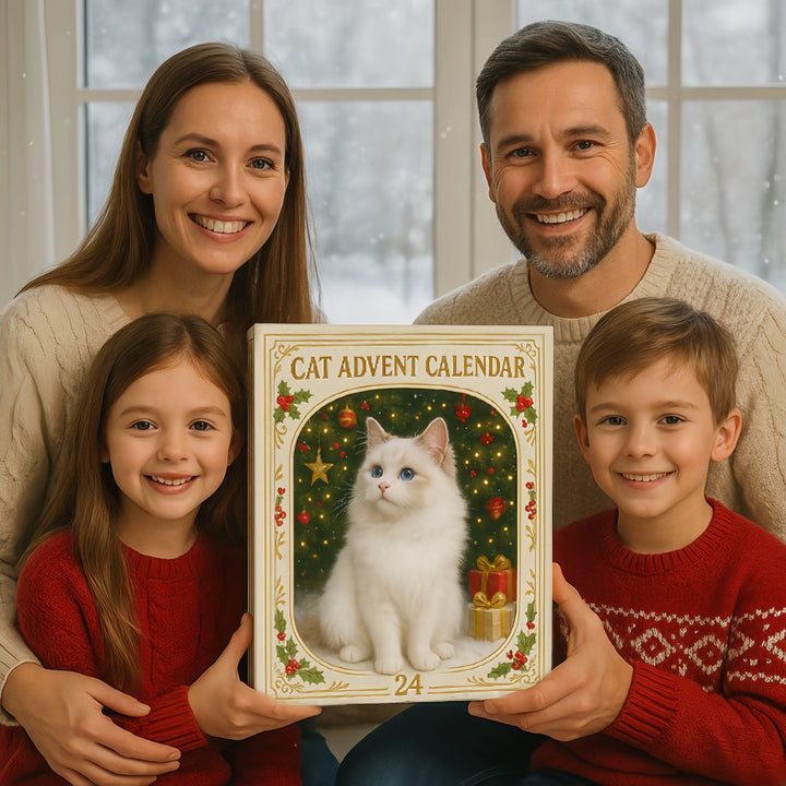 Charming Cat Advent Calendar with 24 Collectible Ornaments