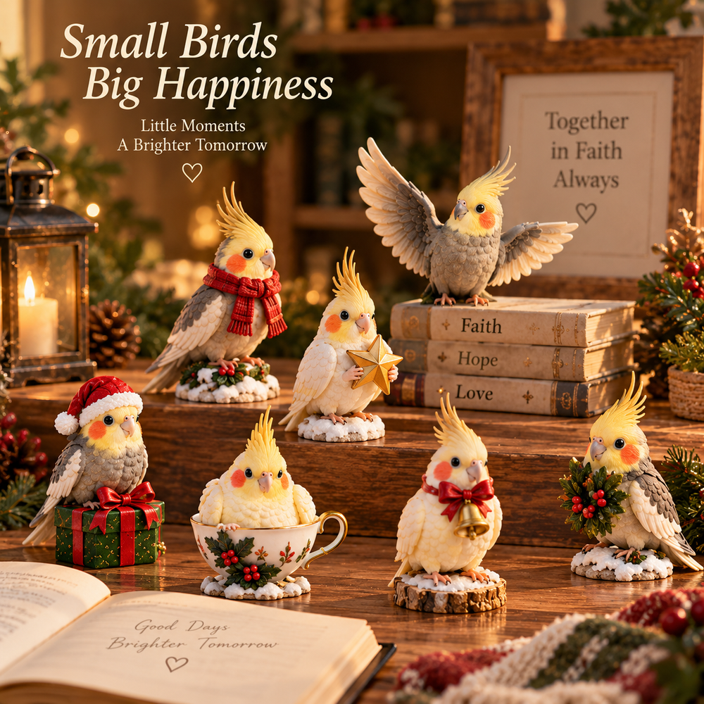 Charming Cockatiel Advent Calendar with 24 Unique Figurines