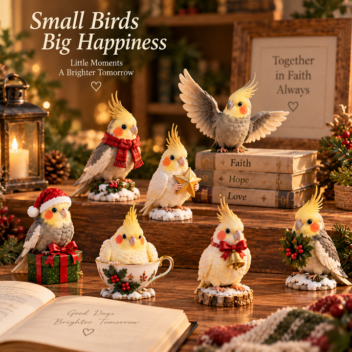 Charming Cockatiel Advent Calendar with 24 Unique Figurines