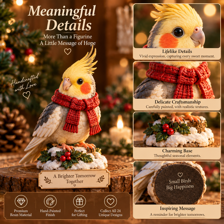 Charming Cockatiel Advent Calendar with 24 Unique Figurines