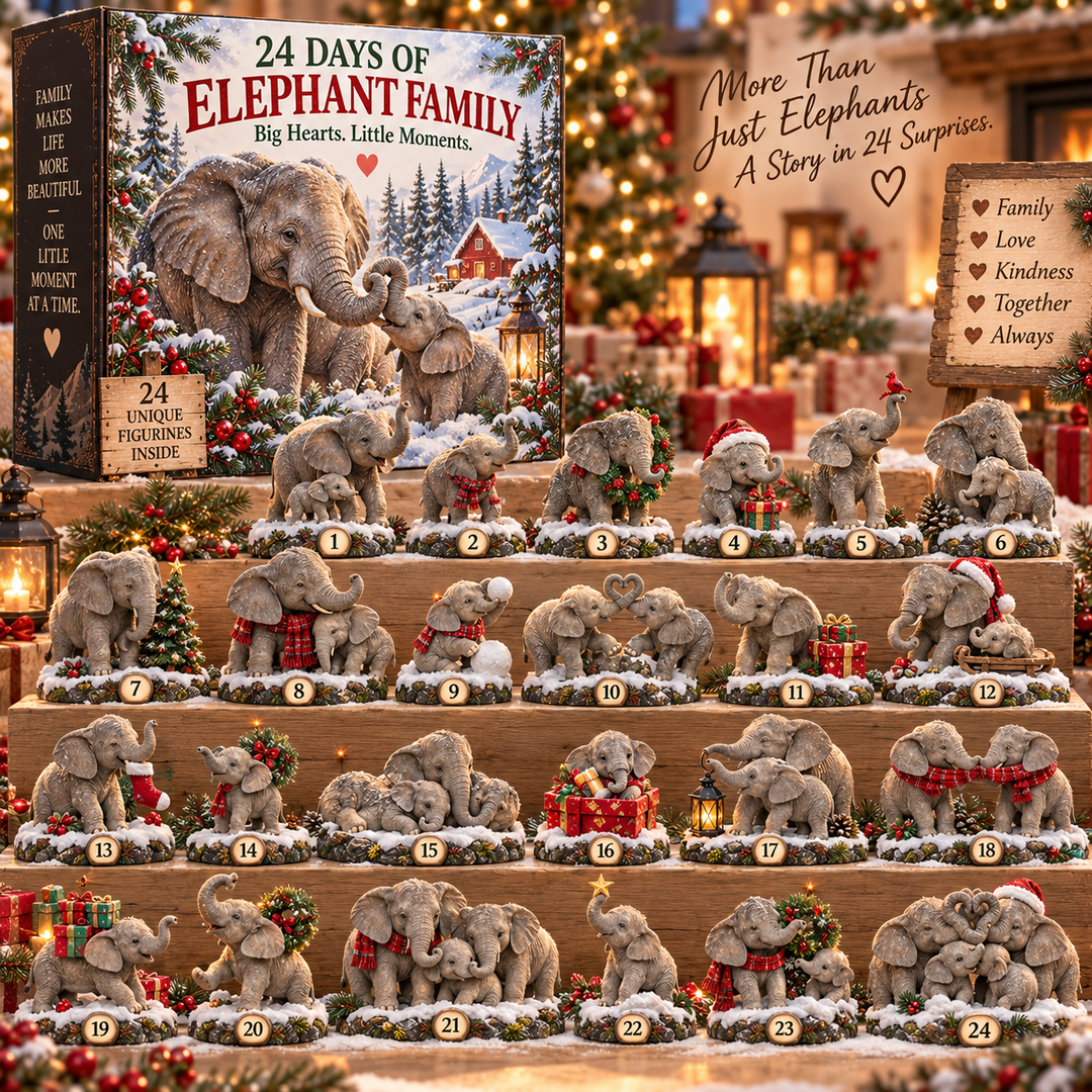 Charming Collectible Elephant Advent Calendar with 24 Unique Figurines