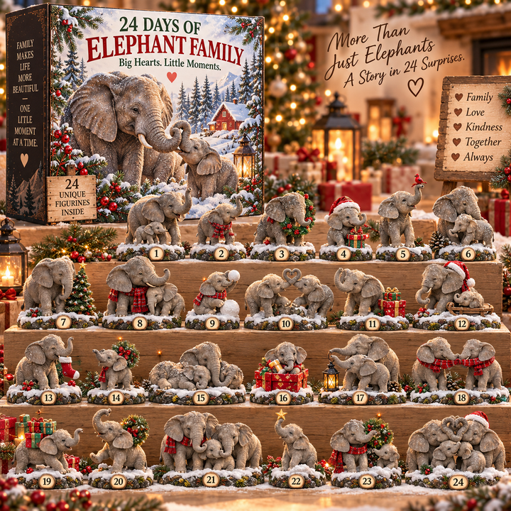 Charming Collectible Elephant Advent Calendar with 24 Unique Figurines