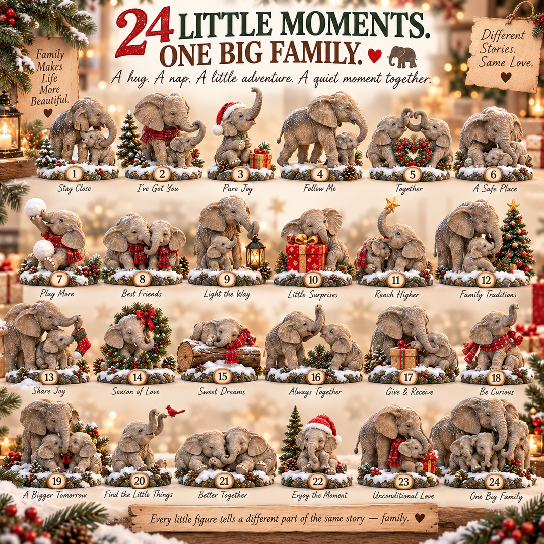 Charming Collectible Elephant Advent Calendar with 24 Unique Figurines