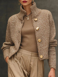 Chloe | Women's Camel Button-Down Cardigan Sweater