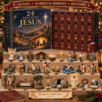 Christian Advent Calendar with 24 Collectible Biblical Figures
