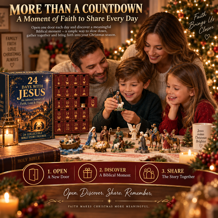 Christian Advent Calendar with 24 Collectible Biblical Figures
