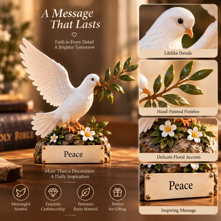 Christian Advent Calendar with 24 White Dove Figurines