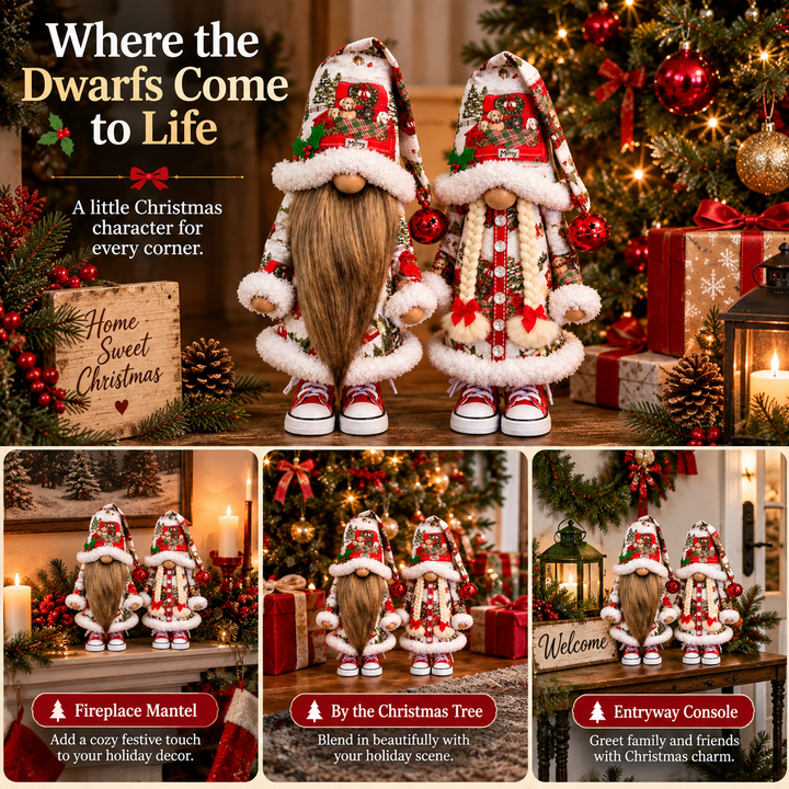 Christmas Gnomes Festive Bearded Pair