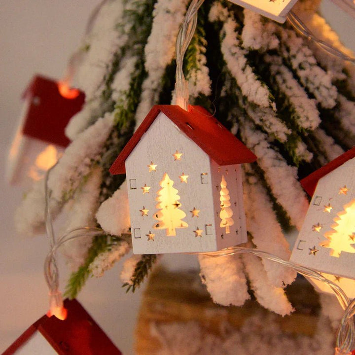 Christmas Light Up House String Lights with Warm White LED