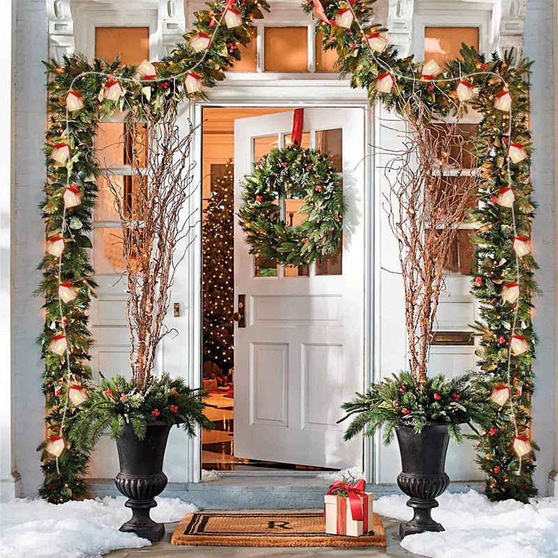 Christmas Light Up House String Lights with Warm White LED