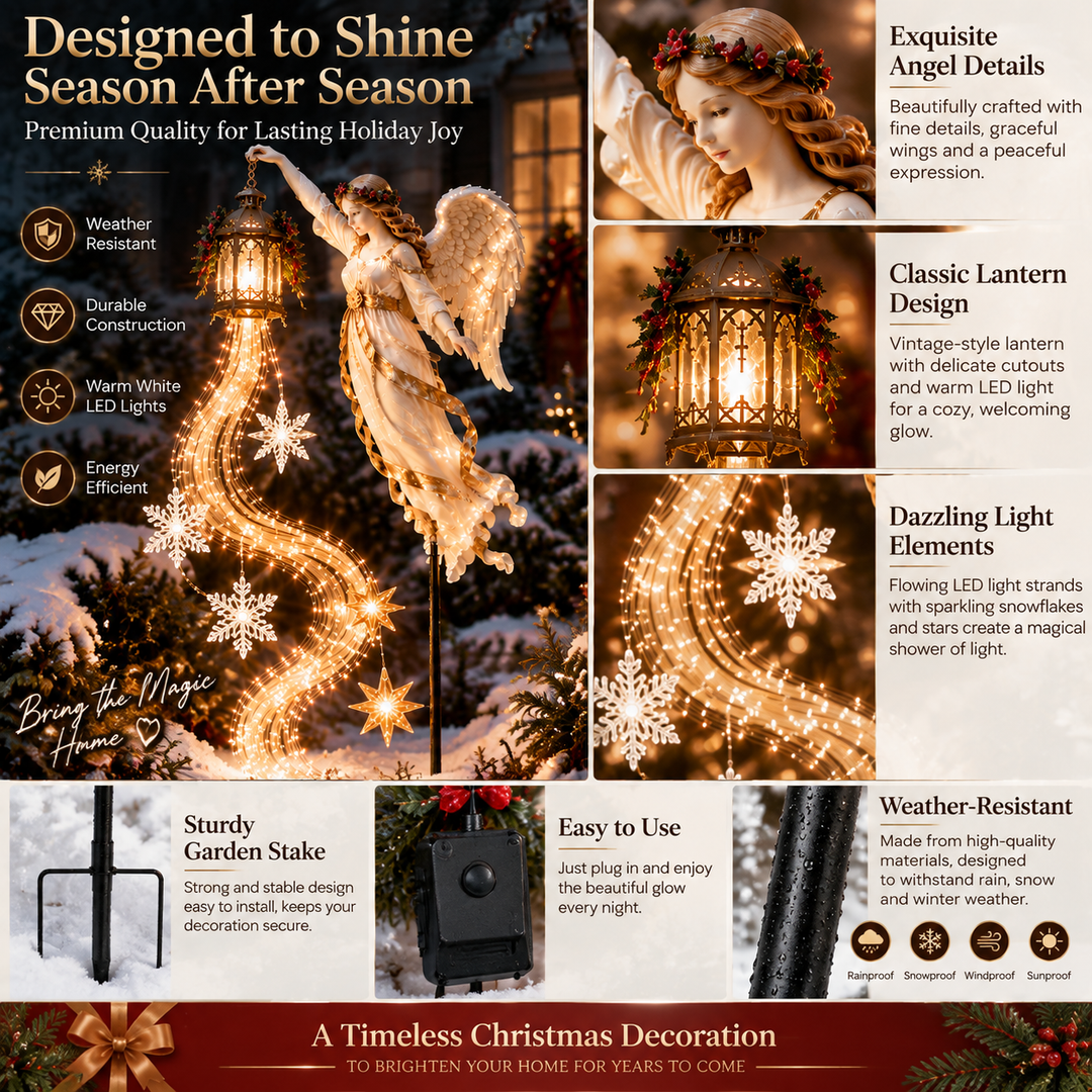Christmas Pathway Lights Warm White LED Glowing Angel