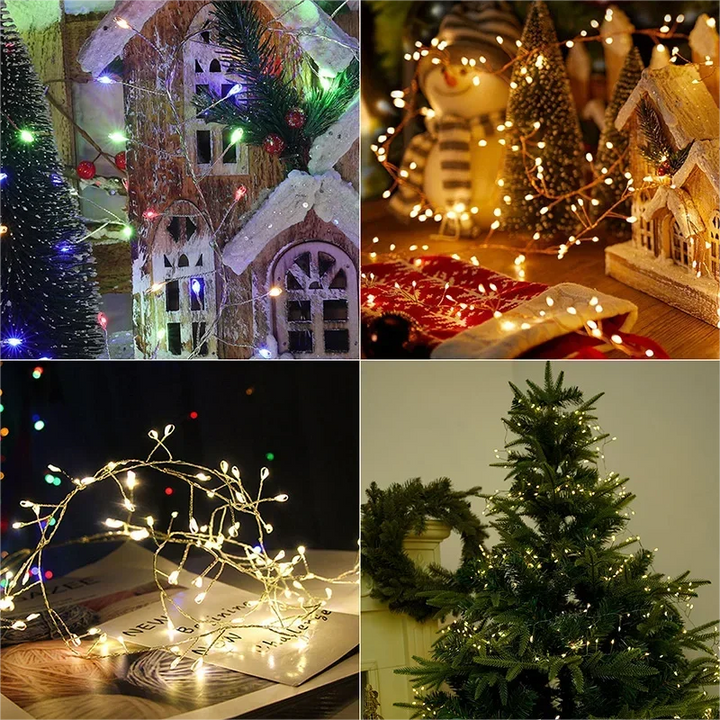 Christmas String Lights Remote Control Warm White LED Decorative