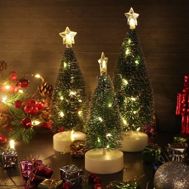 Christmas Tree Lights LED Glowing Miniature Tabletop Decorations