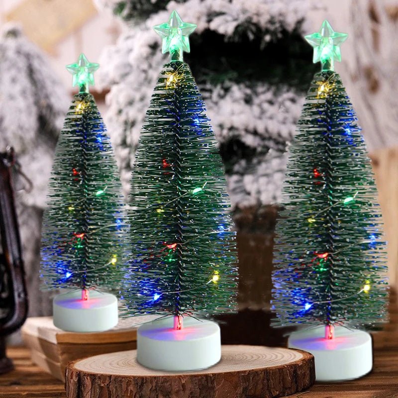 Christmas Tree Lights LED Glowing Miniature Tabletop Decorations