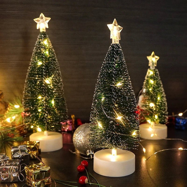 Christmas Tree Lights LED Glowing Miniature Tabletop Decorations