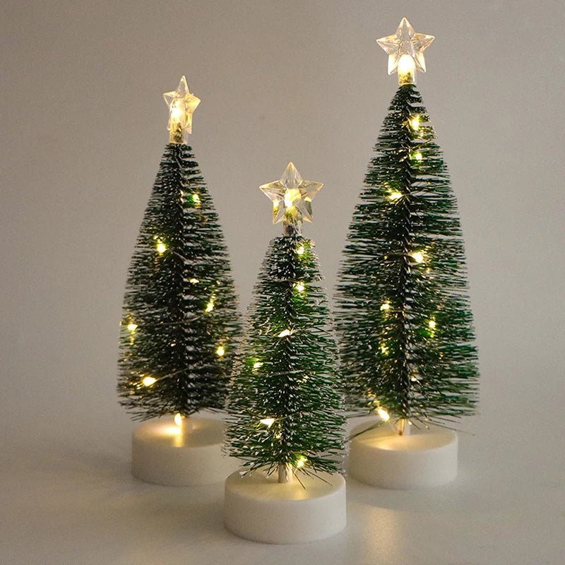 Christmas Tree Lights LED Glowing Miniature Tabletop Decorations