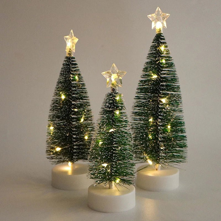 Christmas Tree Lights LED Glowing Miniature Tabletop Decorations