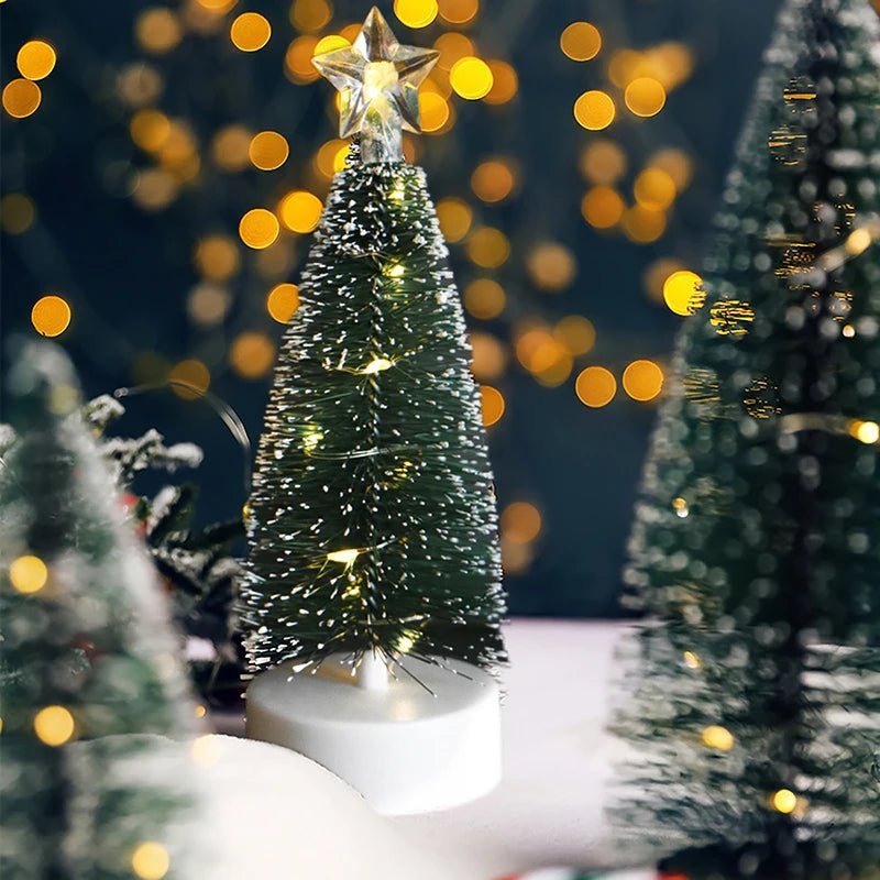 Christmas Tree Lights LED Glowing Miniature Tabletop Decorations