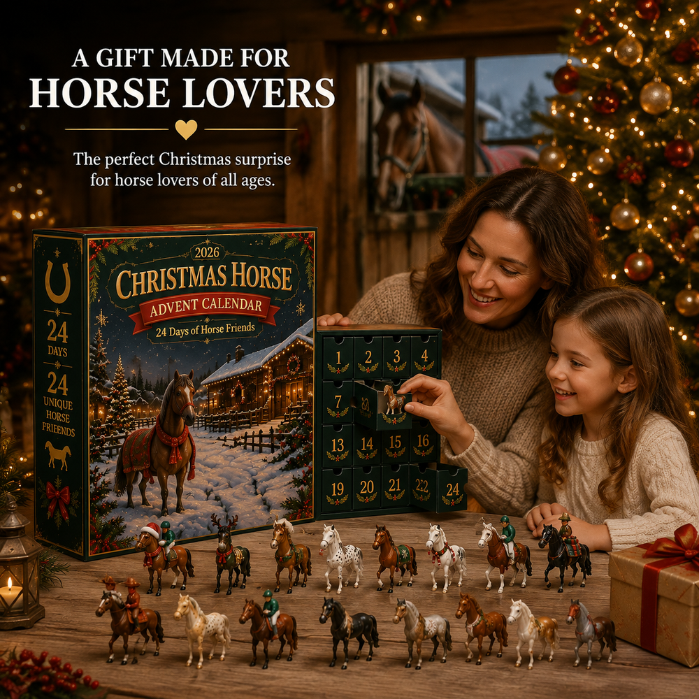 Collectible Horse Advent Calendar with 24 Unique Figurines