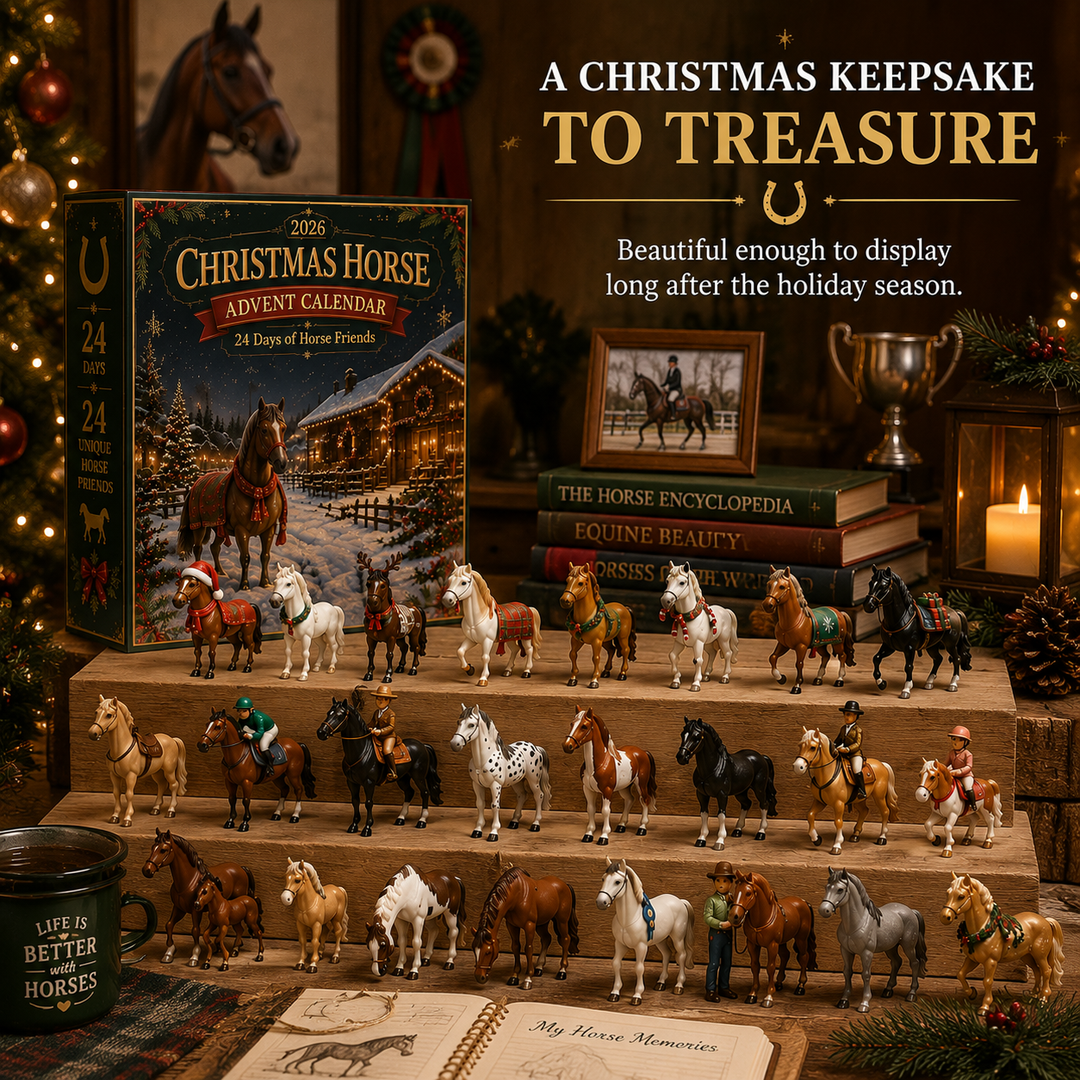 Collectible Horse Advent Calendar with 24 Unique Figurines