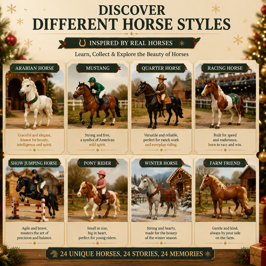 Collectible Horse Advent Calendar with 24 Unique Figurines