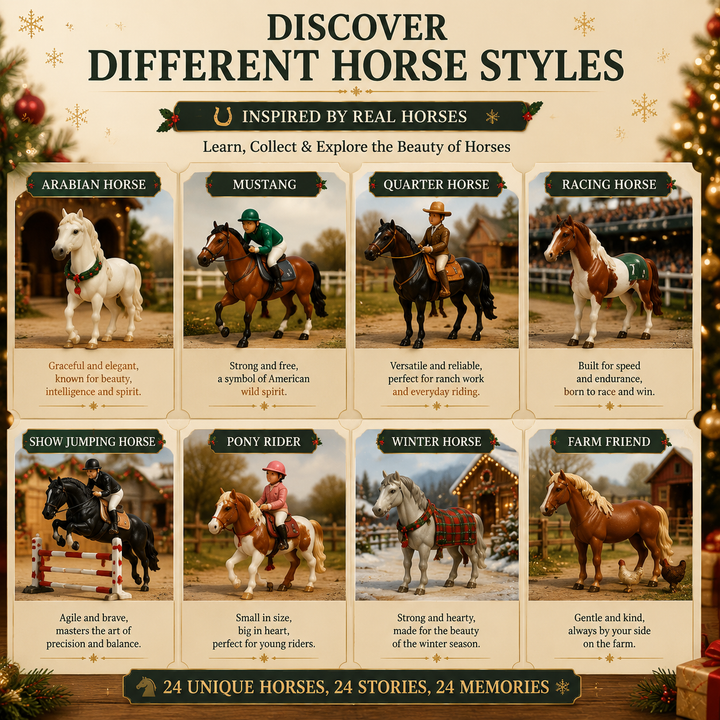 Collectible Horse Advent Calendar with 24 Unique Figurines