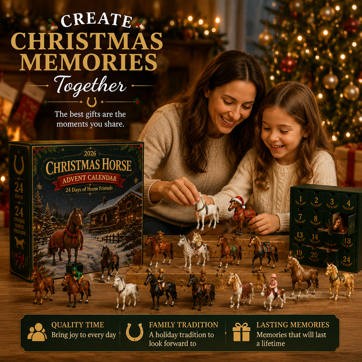 Collectible Horse Advent Calendar with 24 Unique Figurines