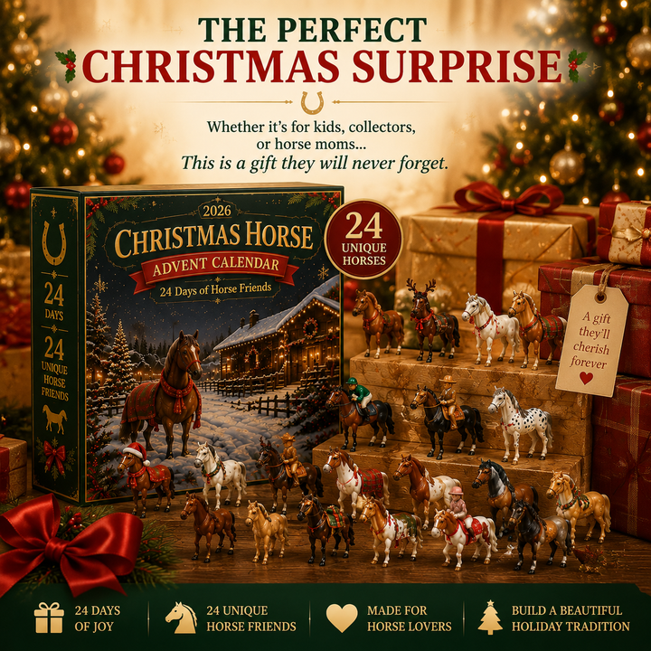 Collectible Horse Advent Calendar with 24 Unique Figurines