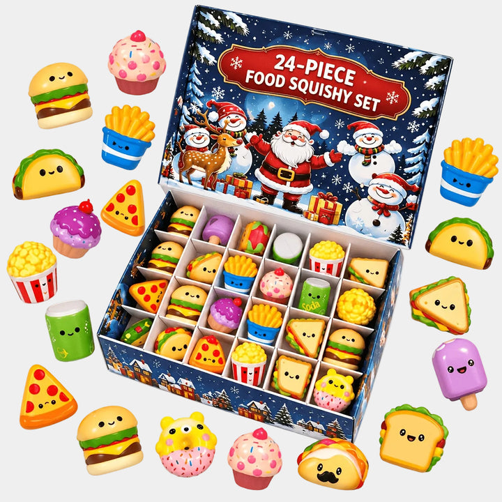 24pcs Christmas Squishy Fast Food Advent Calendar