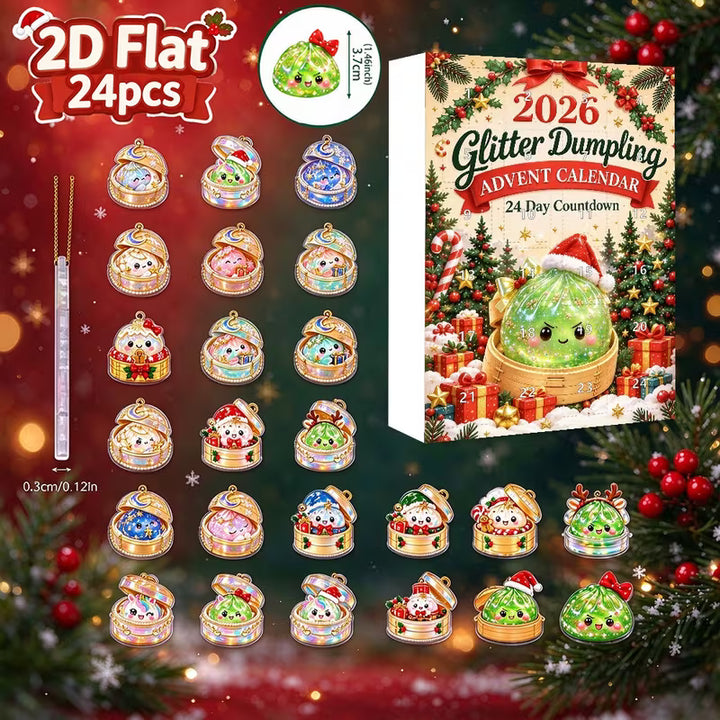 2D Flat 24pcs Glitter Dumpling Advent Calendar