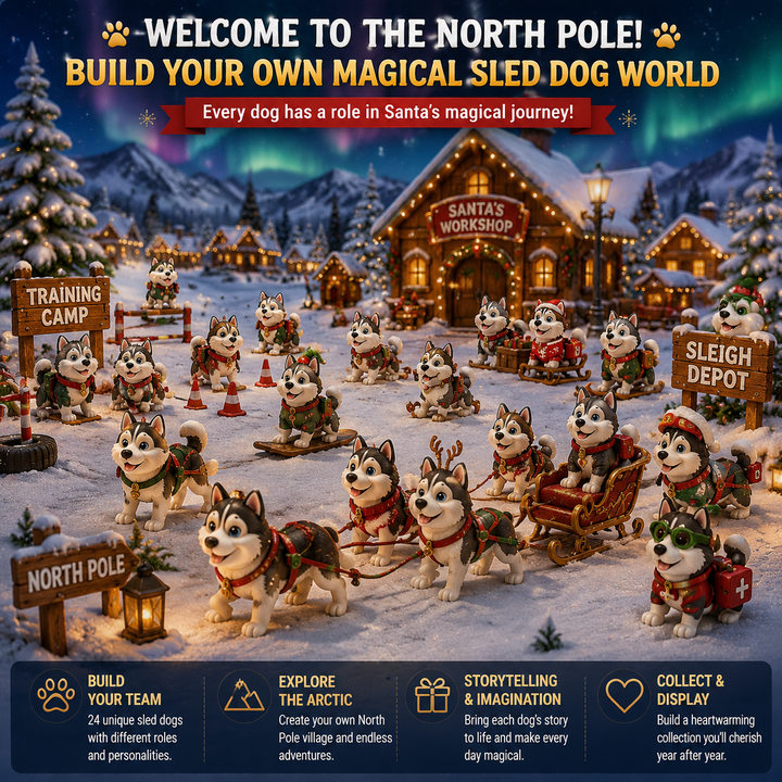 Dog Advent Calendar with 24 Collectible Sled Dogs