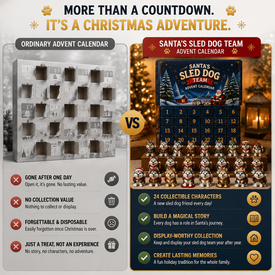 Dog Advent Calendar with 24 Collectible Sled Dogs