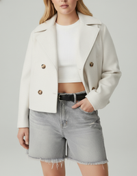Ellie | Women's Cropped Boxy Wool Pea Coat