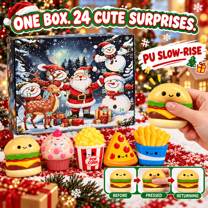 24pcs Christmas Squishy Fast Food Advent Calendar