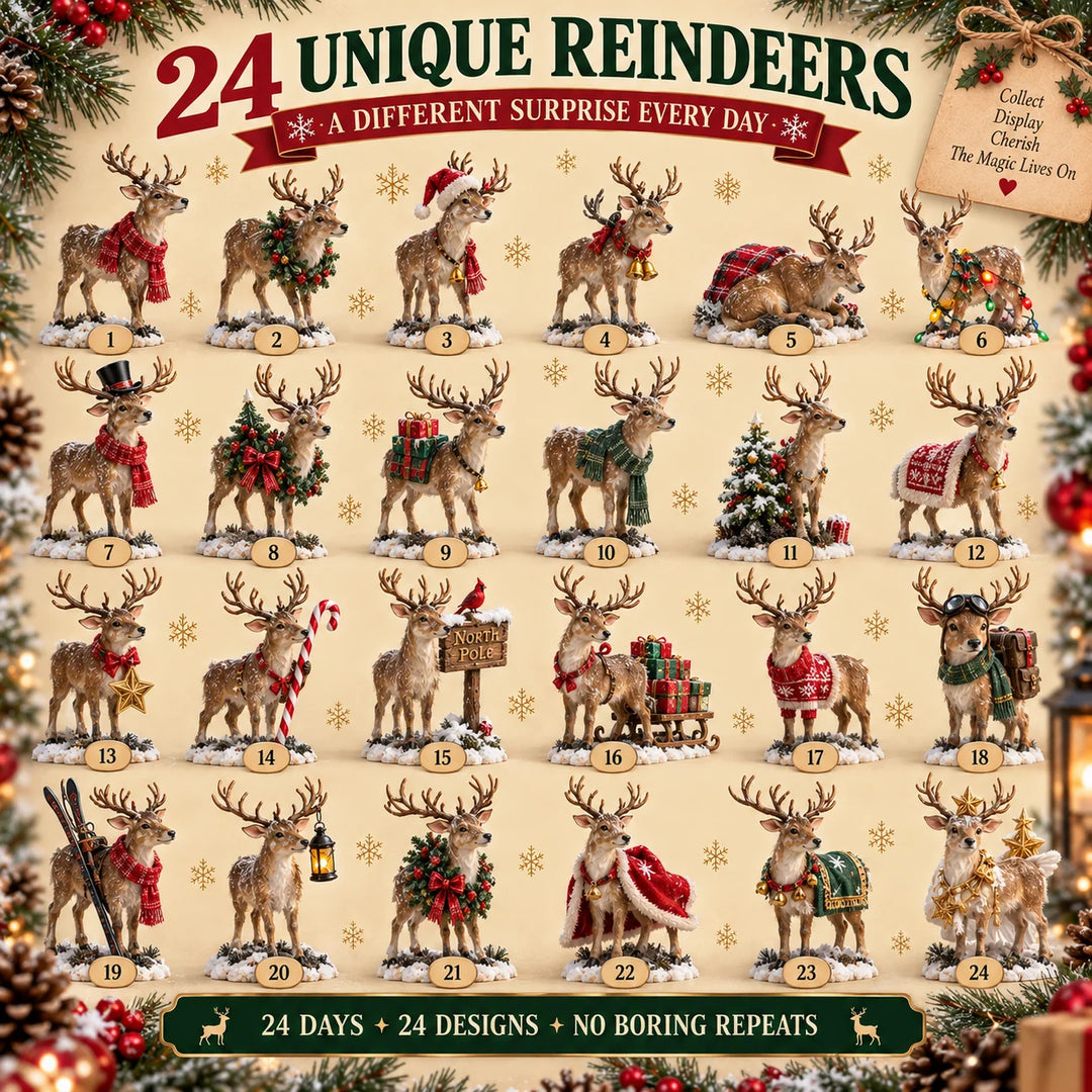 Reindeer Advent Calendar with 24 Collectible Figurines