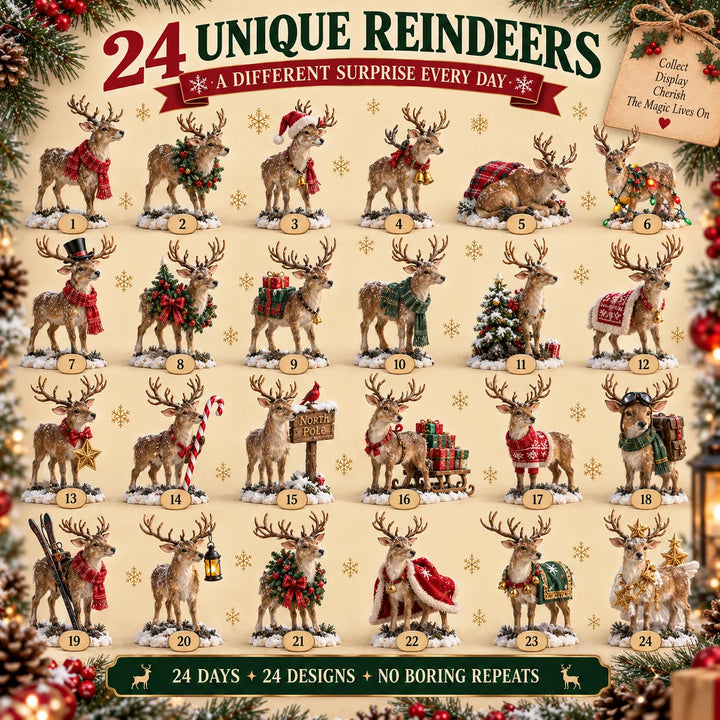 Reindeer Advent Calendar with 24 Collectible Figurines
