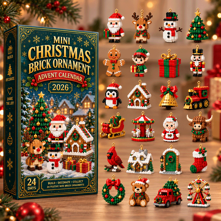 Festive Mini Christmas Brick Ornament Advent Calendar