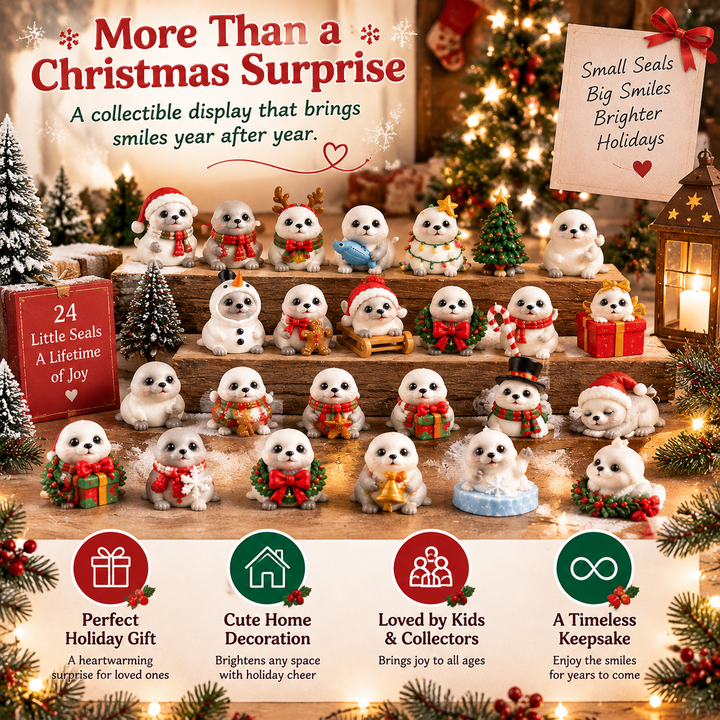 Festive Seal Advent Calendar with 24 Collectible Figurines