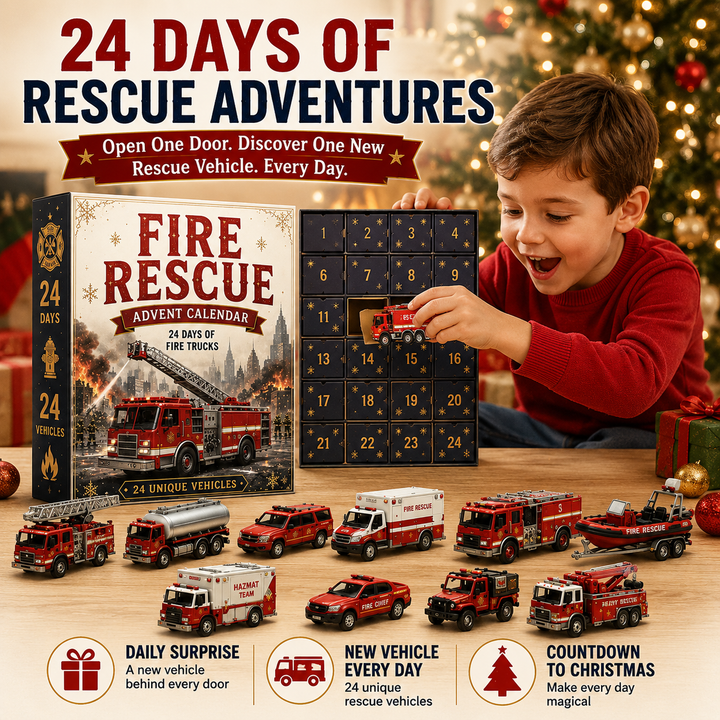 Fire Truck Advent Calendar with 24 Unique Rescue Vehicles