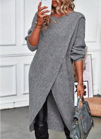 Georgia | Women's Asymmetric Kint Midi Sweater Dress