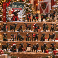 Goat Advent Calendar with 24 Collectible Black Goat Figurines
