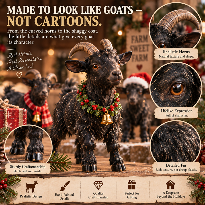 Goat Advent Calendar with 24 Collectible Black Goat Figurines