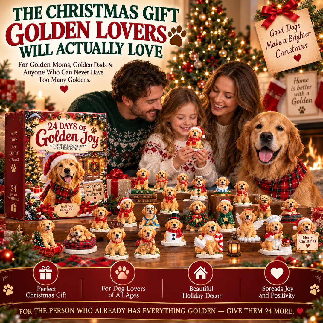 Golden Retriever Advent Calendar with 24 Festive Figurines